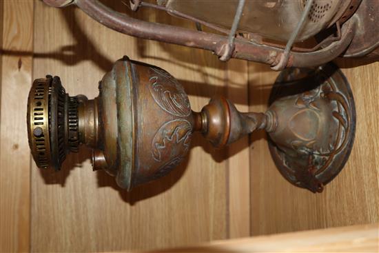 Three oil lamps